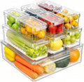 Clear Fridge Organizer Containers 10-Pack - Space Saving Storage