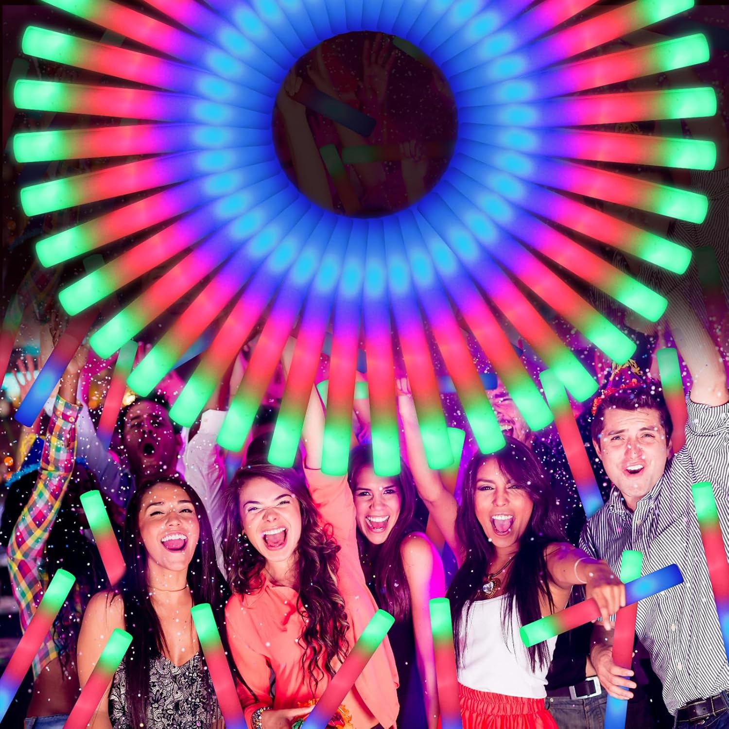 70 PCS LED Foam Glow Sticks for Colorful Party Fun and Events