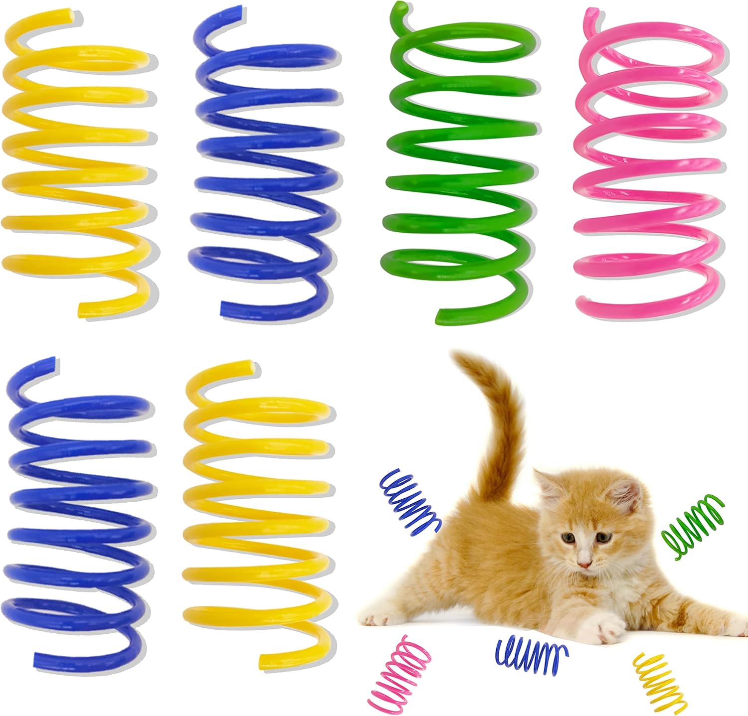 40 Pack Colorful Cat Spring Toys for Endless Fun!