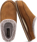 Mens Clog Slippers with Memory Foam and Faux Fur Lining - Warm Indoor