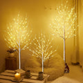 Outdoor Christmas Decoration Lighted Birch Tree 3-Pack - Warm White