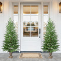 4FT Artificial Potted Norfolk Christmas Tree - Slim Indoor/Porch Tree