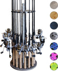 Fishing Rod Holder for 16 Rods - Vertical Garage Rod Rack