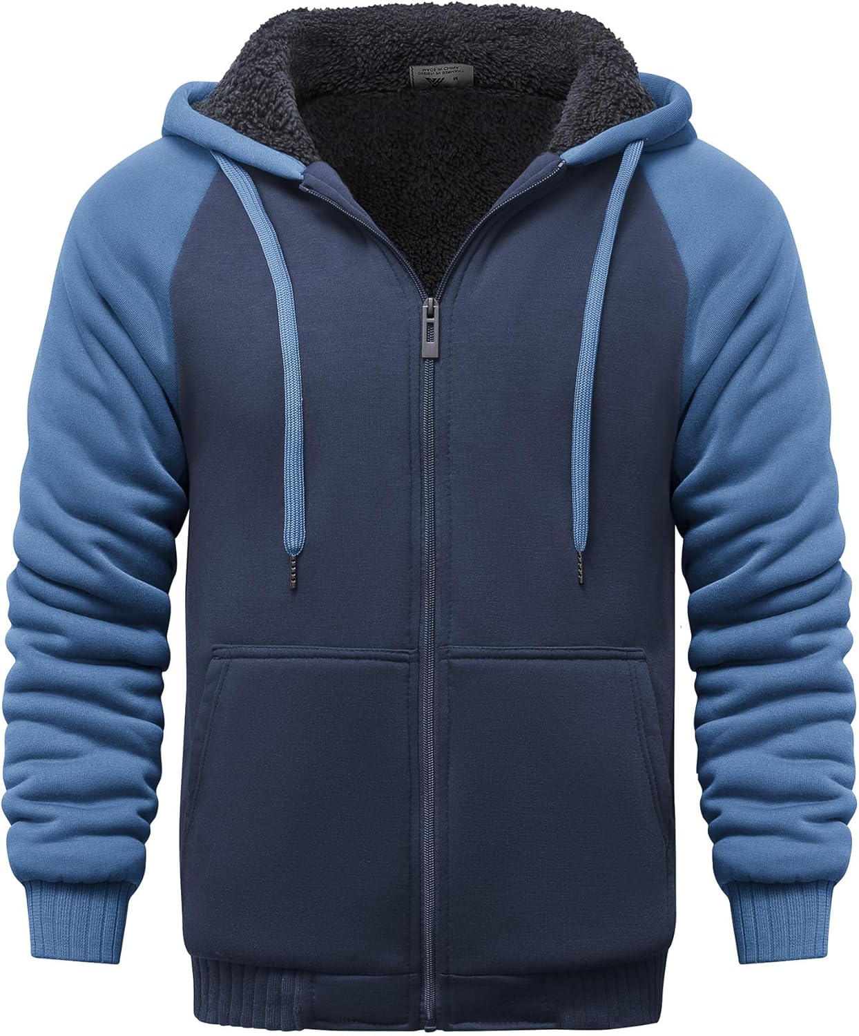 GEEK LIGHTING Mens Fleece-Lined Zip Up Hoodie for Winter Warmth