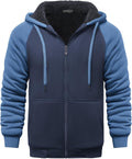 Mens Fleece-Lined Zip Up Hoodie - Thick Winter Warm Jacket Athletic