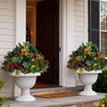 24in Christmas Urn Filler Set with Lights - Prelit Holiday Planter