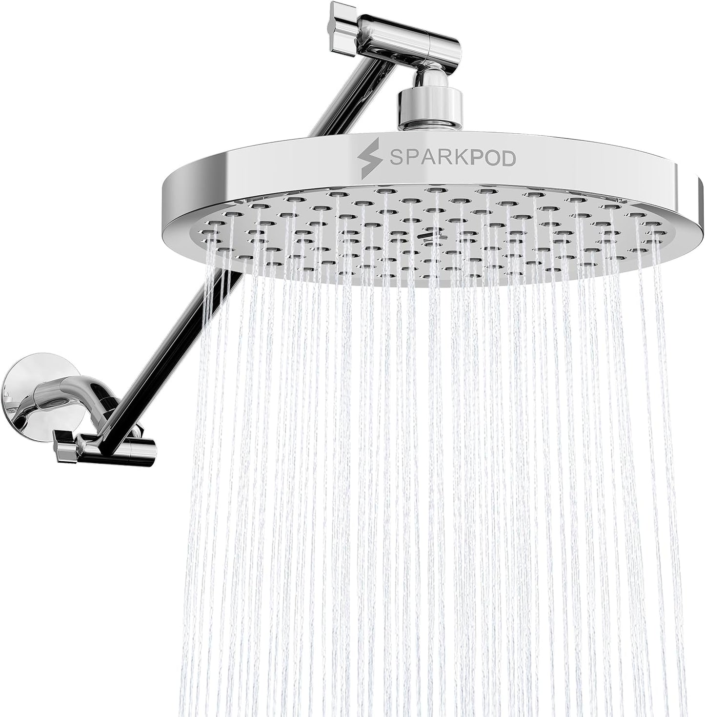 SparkPod Round Rain Shower Head with Adjustable Extension Arm