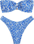 ZAFUL Women's Bandeau Bikini Strapless O Ring High Cut - Flattering