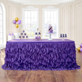 Leegleri Purple Tulle Curly Willow Table Skirt for Little Mermaid