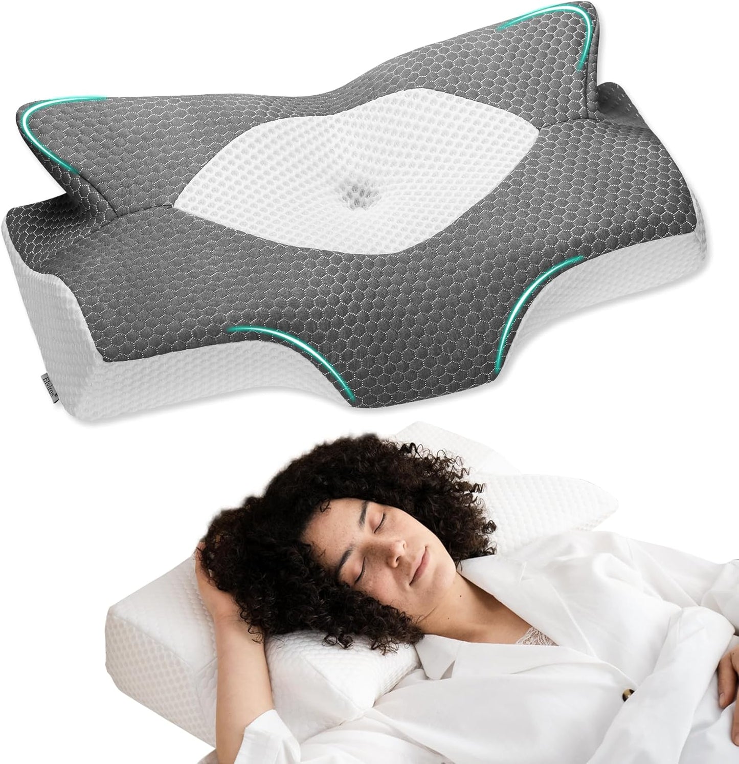 Elviros Cervical Memory Foam Pillow for Neck and Shoulder Pain