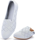 Womens Knit Ballet Flat Shoes - Breathable Memory Foam Comfort