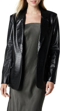 The Drop Women's Anouk Blazer - Stylish Faux Leather Staple