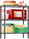 3-Tier Heavy Duty Steel Storage Shelves - Sturdy Pantry Organizer