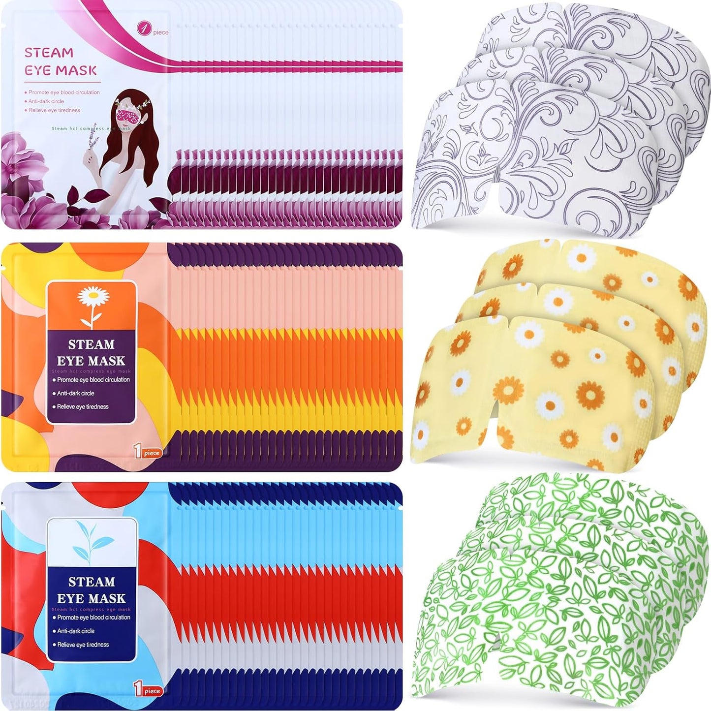 96 Packs Steam Eye Mask for Dry Eyes Relief and Relaxation