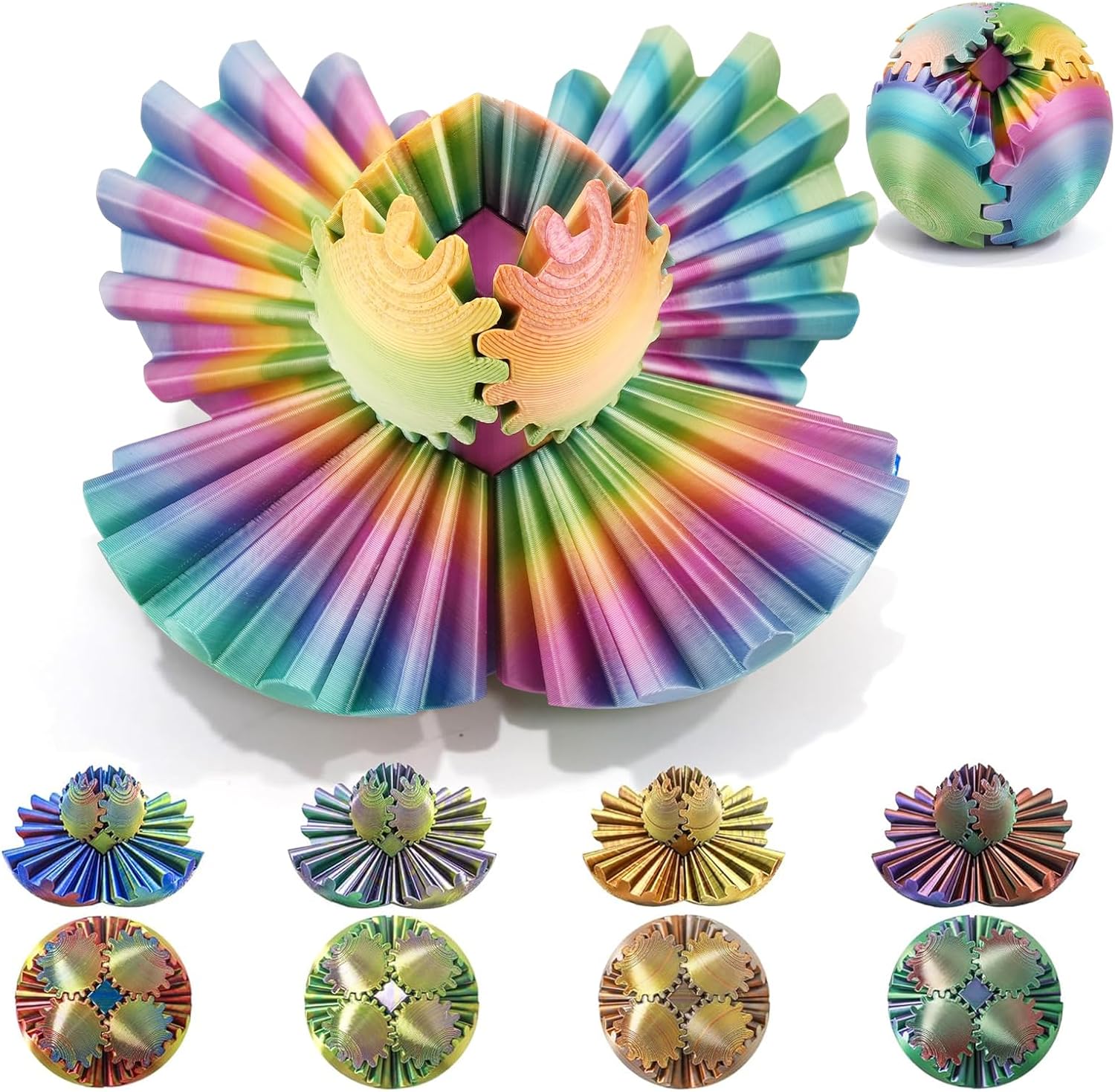 Stress-Relieving 3D Gear Sphere Fidget Toy