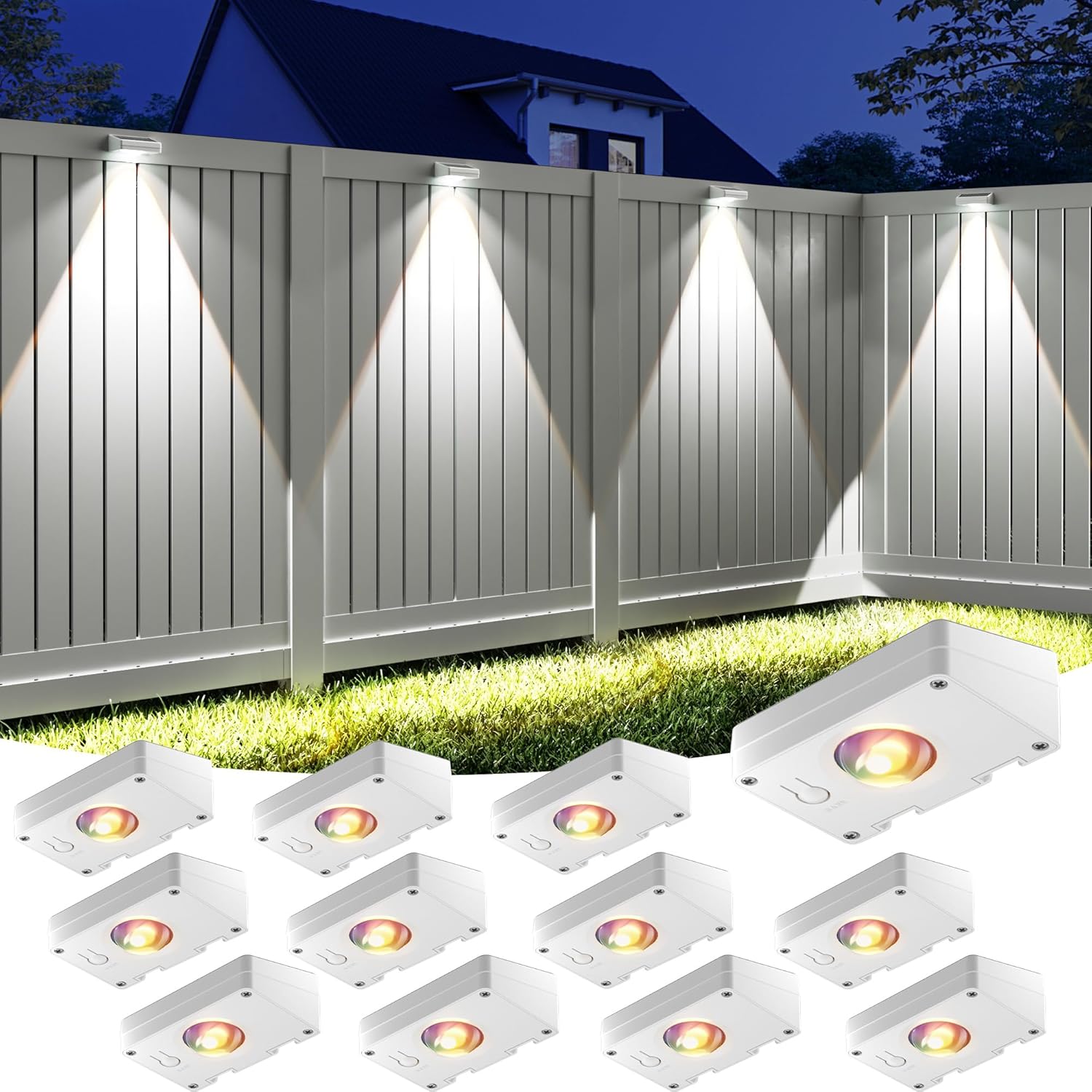 VOLISUN Solar Fence Lights - Color Changing LED for Outdoor Use