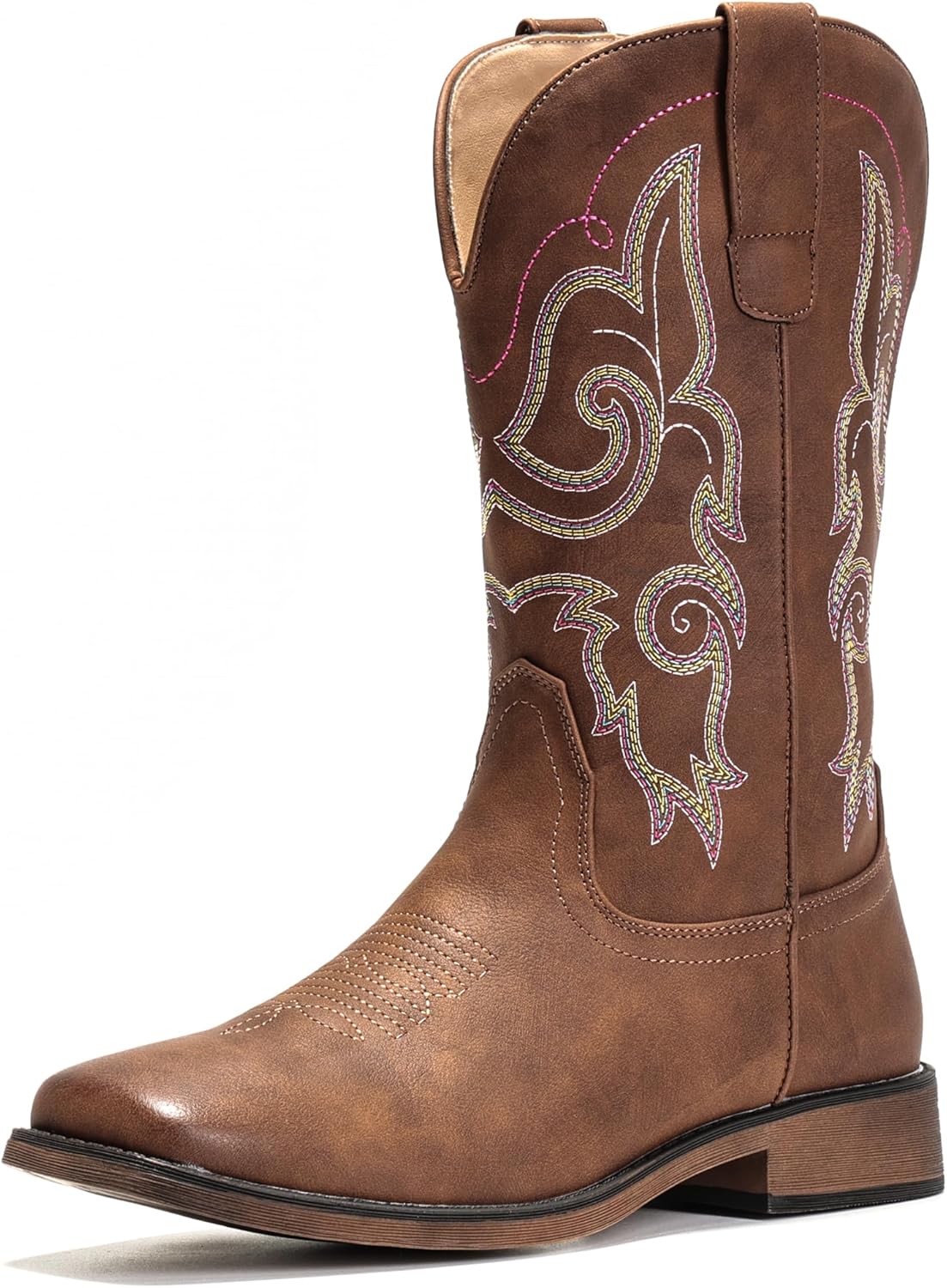 IUV Cowboy Boots for Women: Stylish Square Toe Mid Calf Design