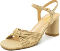 Women's Chunky Block Heel Strappy Braided Ankle Sandals - 3in