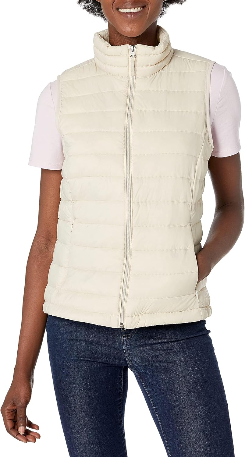 Lightweight Water-Resistant Packable Puffer Vest for Women