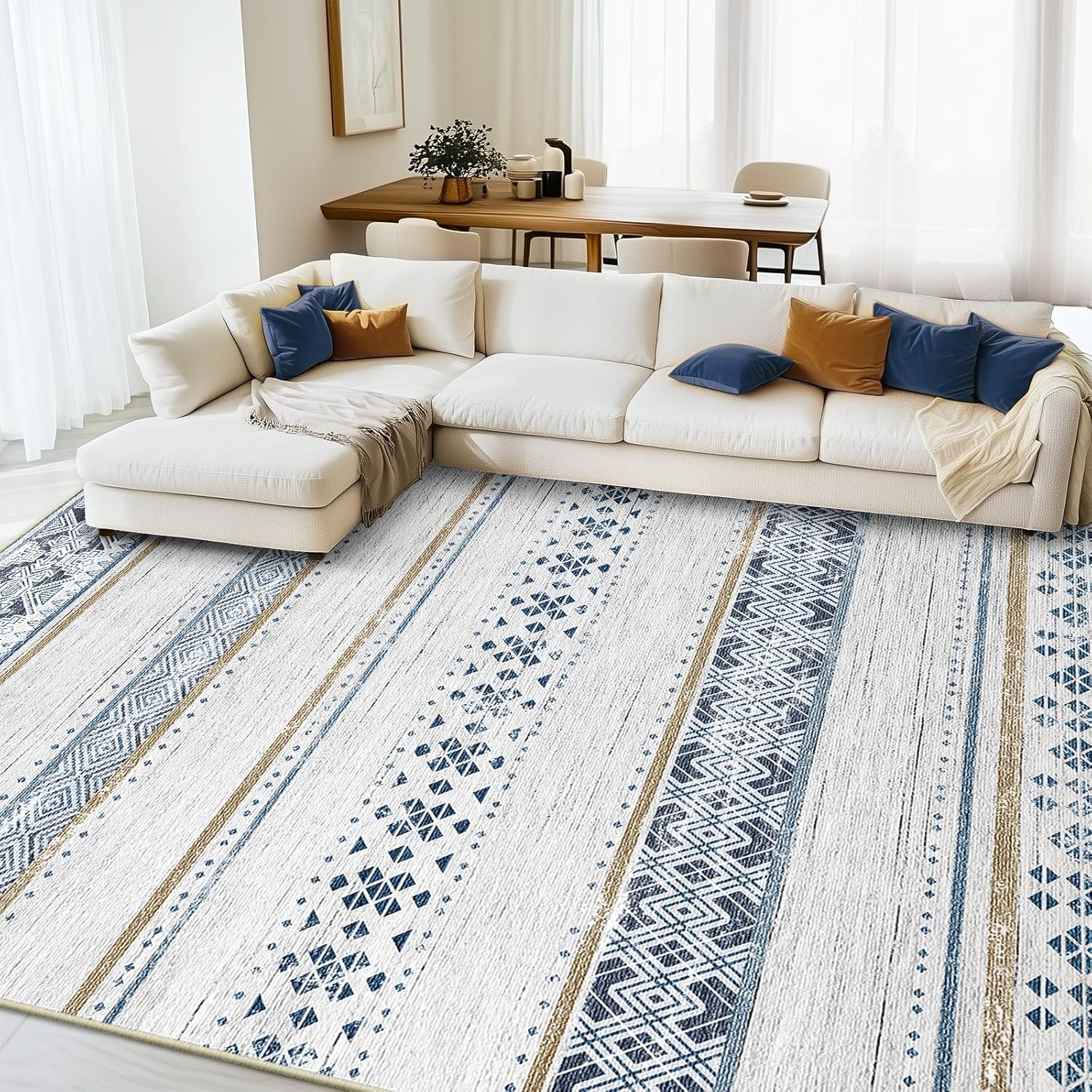 9x12 Area Rugs for Living Room Washable Moroccan Farmhouse Style