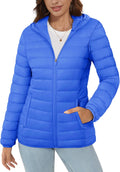 Women's Hooded Puffer Jacket Lightweight Quilted Padded Coat - Warm [