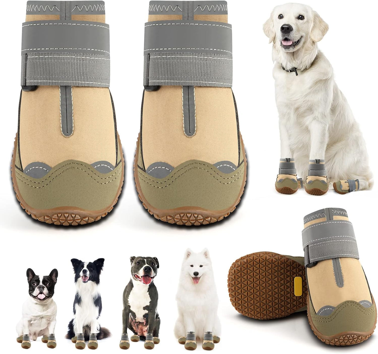 Dog Shoes for Large Dogs - Waterproof Booties for All Seasons