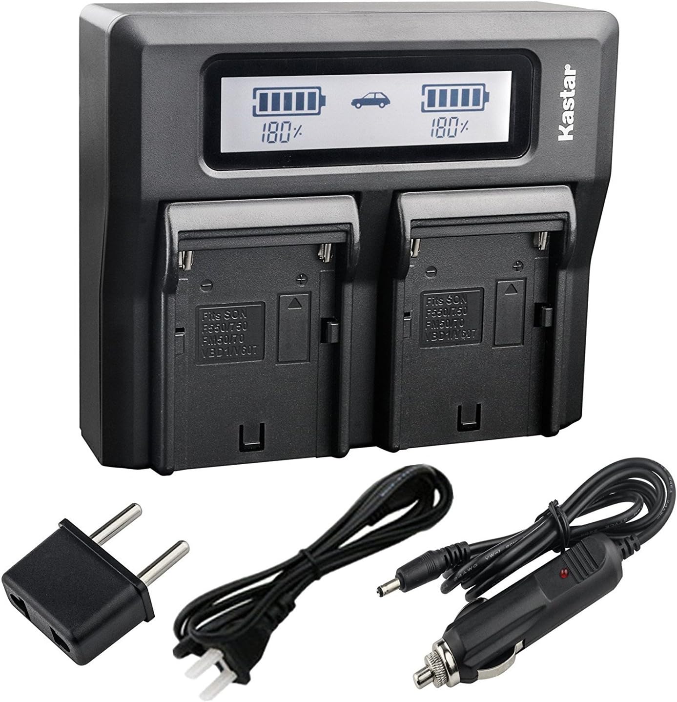 Kastar Fast Dual LCD Charger for Pentax and Trimble Devices
