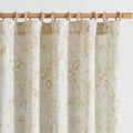 Floral Curtains 96 in Long Mustard Yellow Linen - Vintage Light