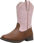 Kids Cowboy Boots for Boys & Girls Square Toe with Side Zipper