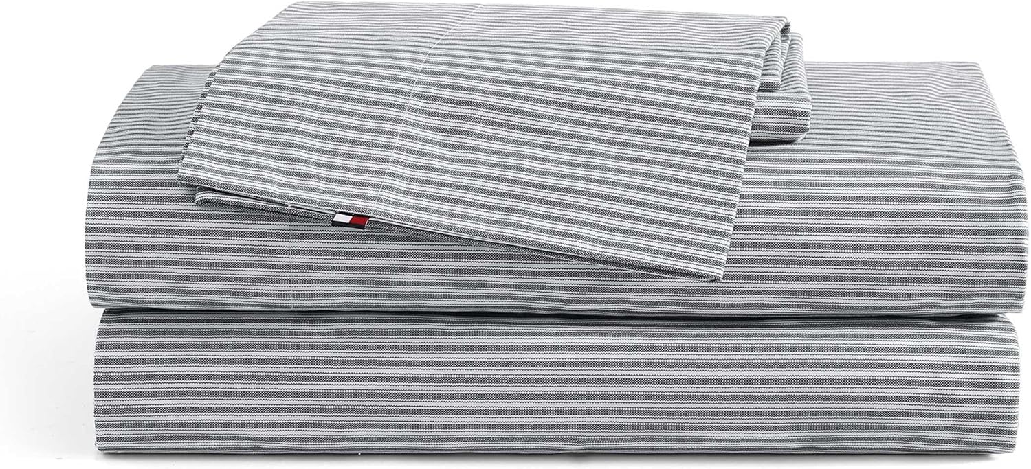 Tommy Hilfiger Twin XL Sheet Set for Crisp & Cool Comfort