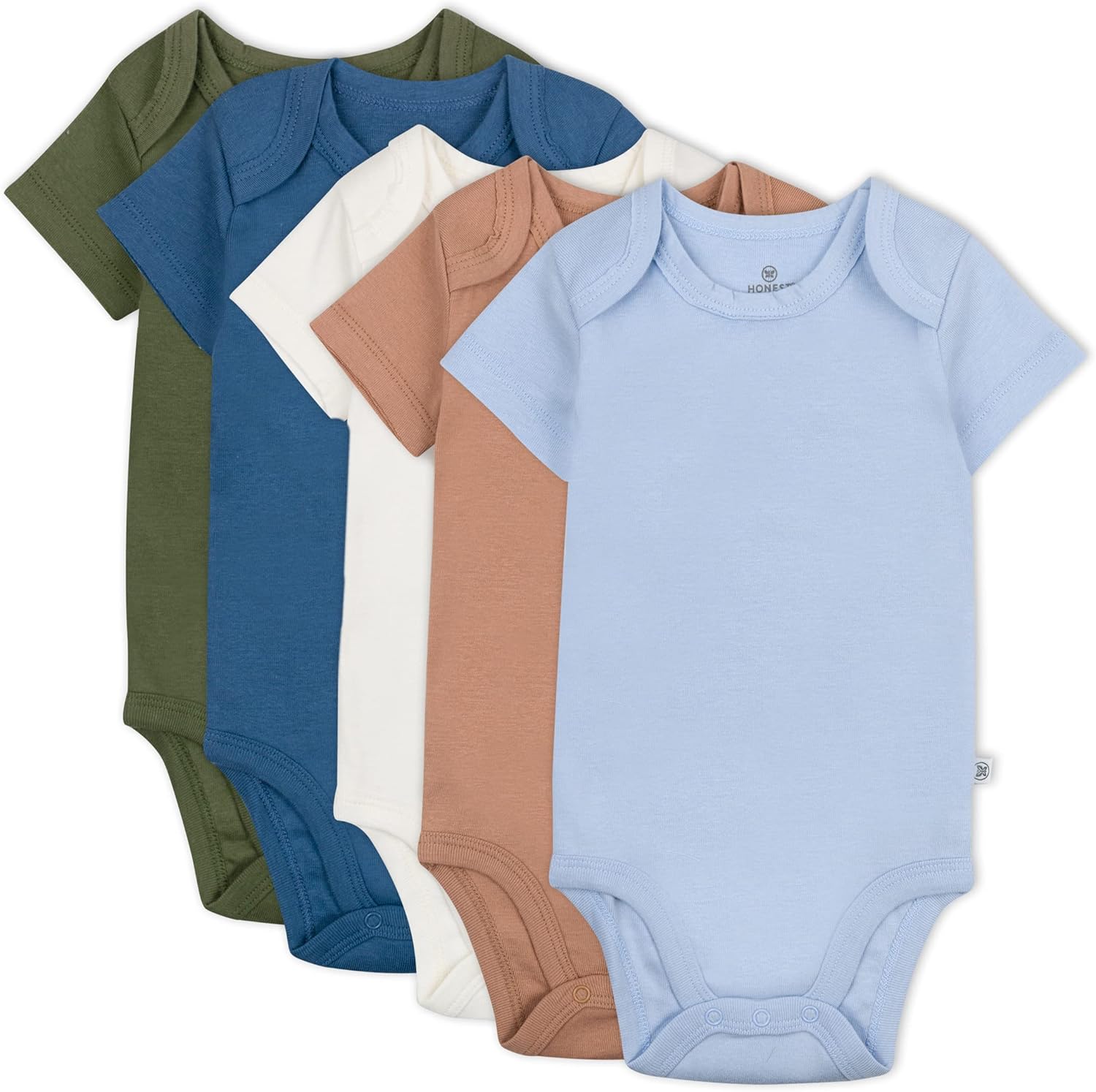HonestBaby 5-pack Short Sleeve Bodysuits for Infant Boys
