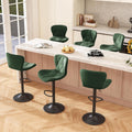 Bar Stools Set of 6 Adjustable Swivel Barstools - Green Comfort