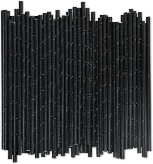 Black Paper Straws 1000 Count - Eco-Friendly Drinking Straws