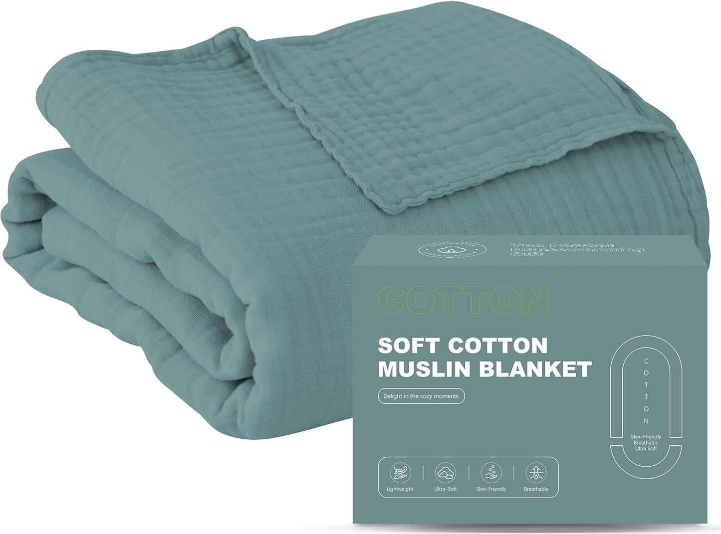 Cosy Family 6 Layer Muslin Bed Blanket - Soft Cotton Gauze