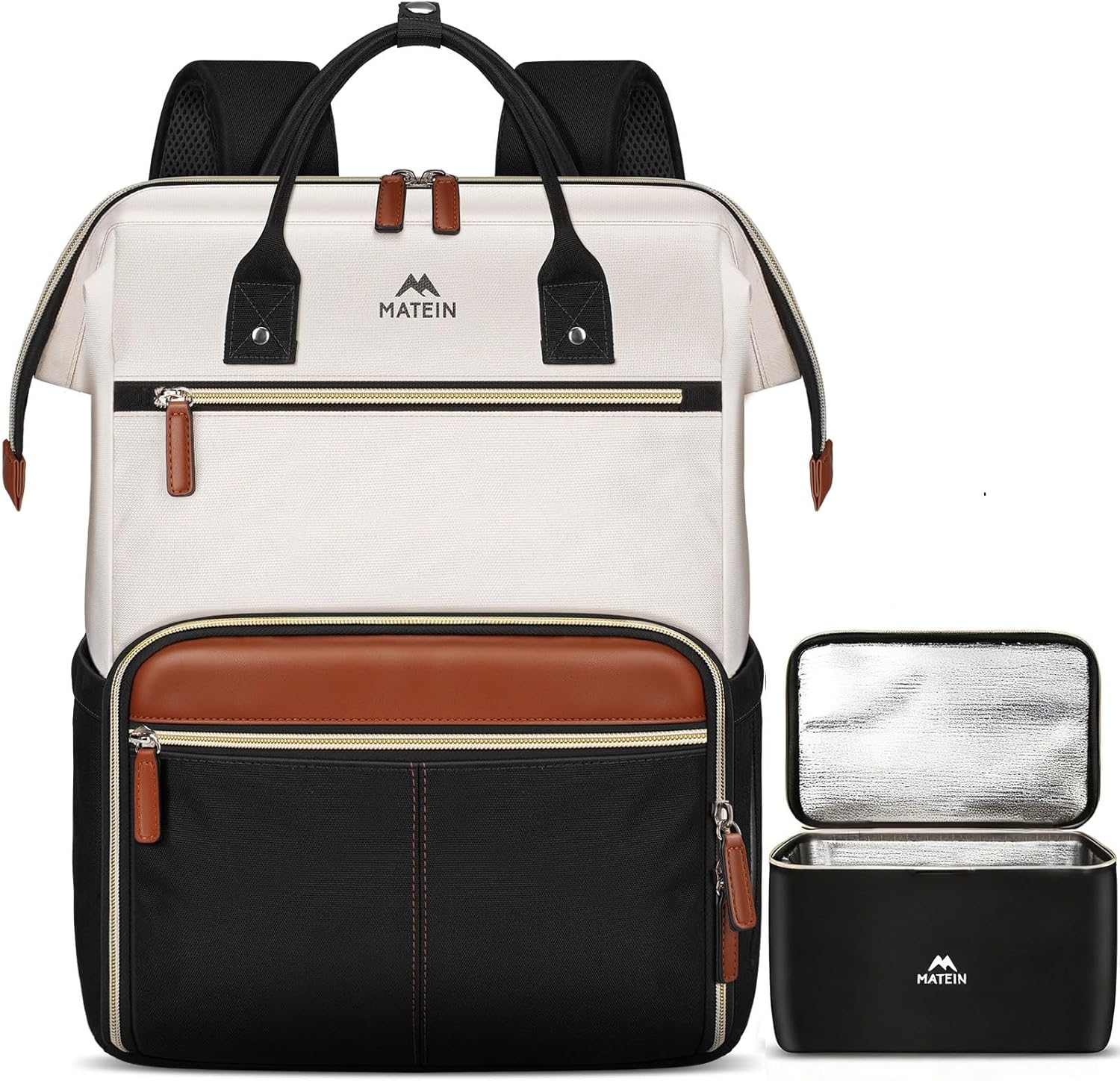 MATEIN Laptop Backpack with Insulated Lunch Box for Women