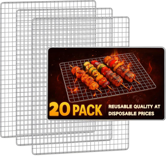 Grill Topper for Outdoor Smoker Grills - 20 Disposable Grates