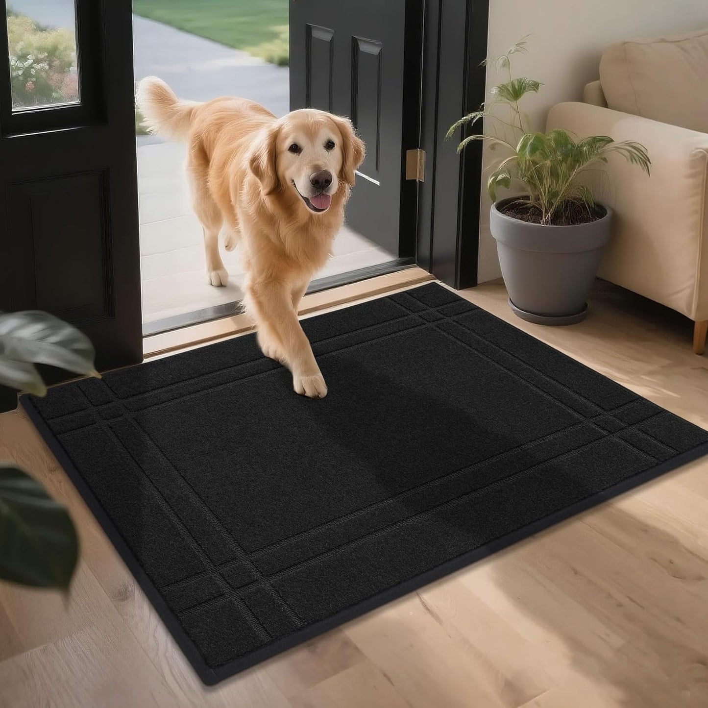 JSEI Entryway Rugs Doormat 32x48 Non-Slip Dirt Trapper Mat