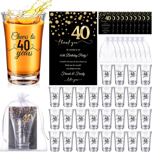 100 Sets Birthday Party Favors with Personalized Glasses Cups