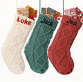 Personalized Christmas Stockings with Names - 18 in Knitted Set