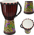 Wood Djembe Drum 8.5in x 16in - Hand-Carved Mahogany Djembe