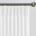 White Linen Pinch Pleated Semi Sheer Curtains 2 Panels - Elegant Light