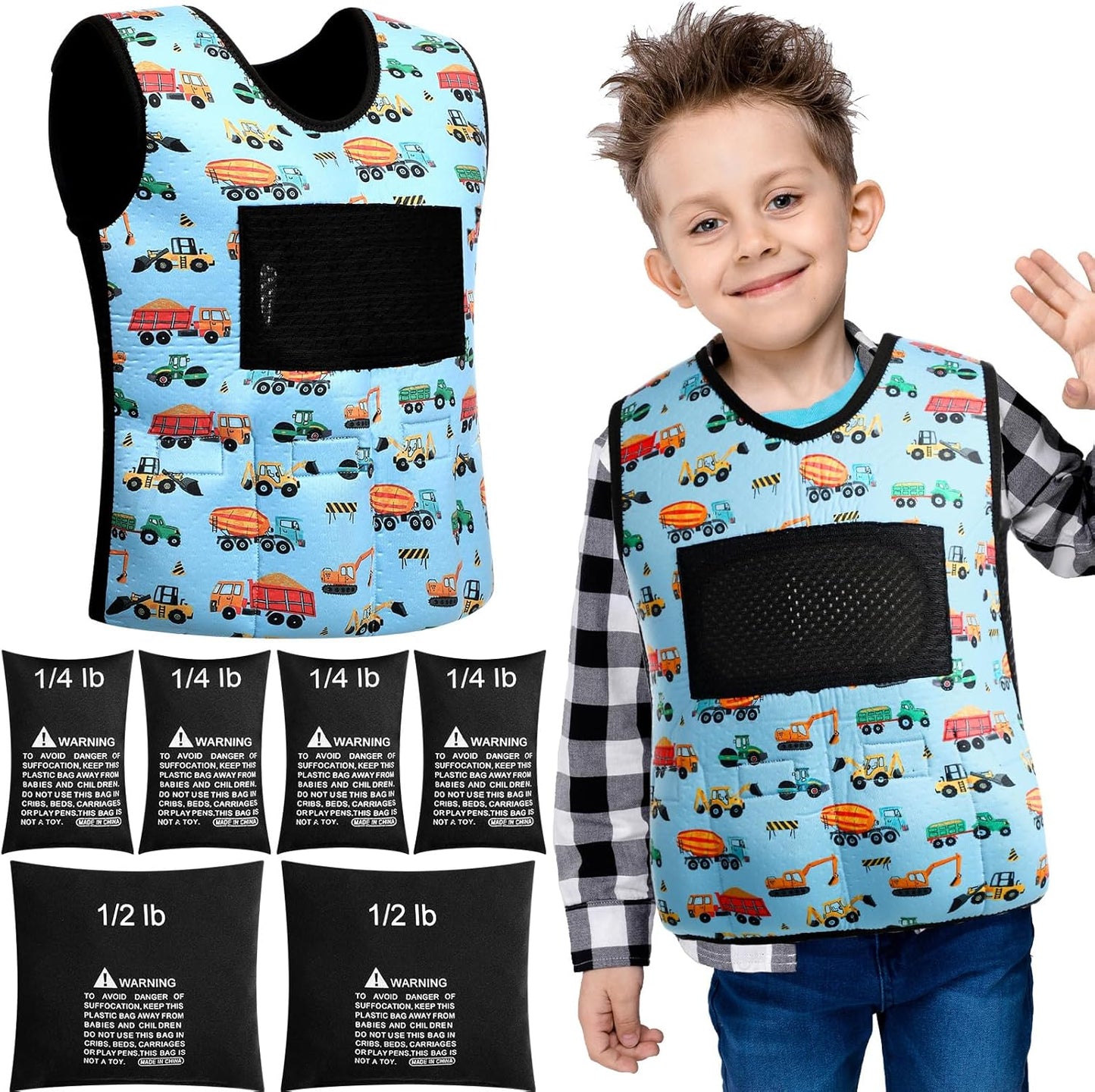 Janmercy Weighted Vest for Kids - Adjustable and Breathable Design