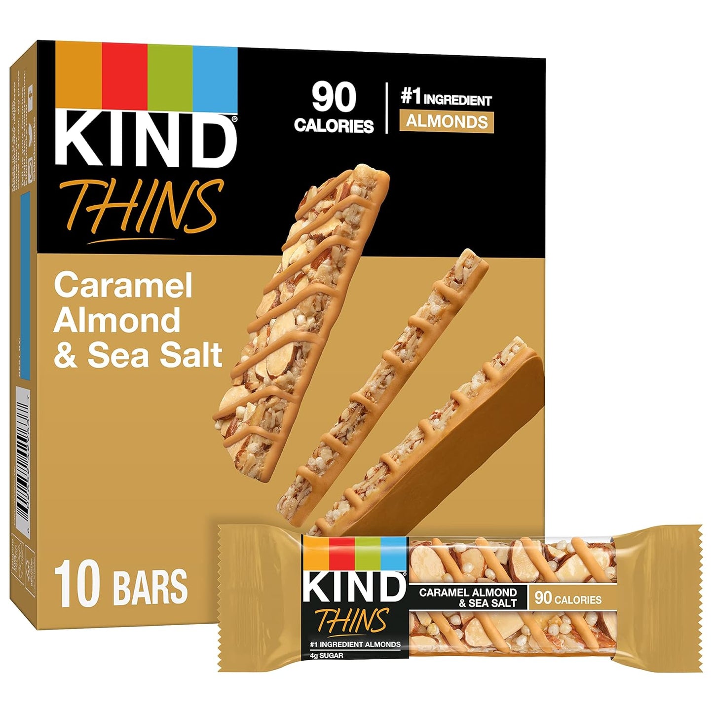 KIND THINS Caramel Almond & Sea Salt Bars - Gluten Free Snack