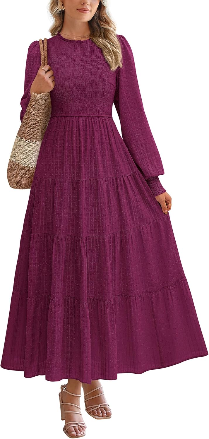 PRETTYGARDEN Women's Long Sleeve Maxi Dresses for Fall 2025