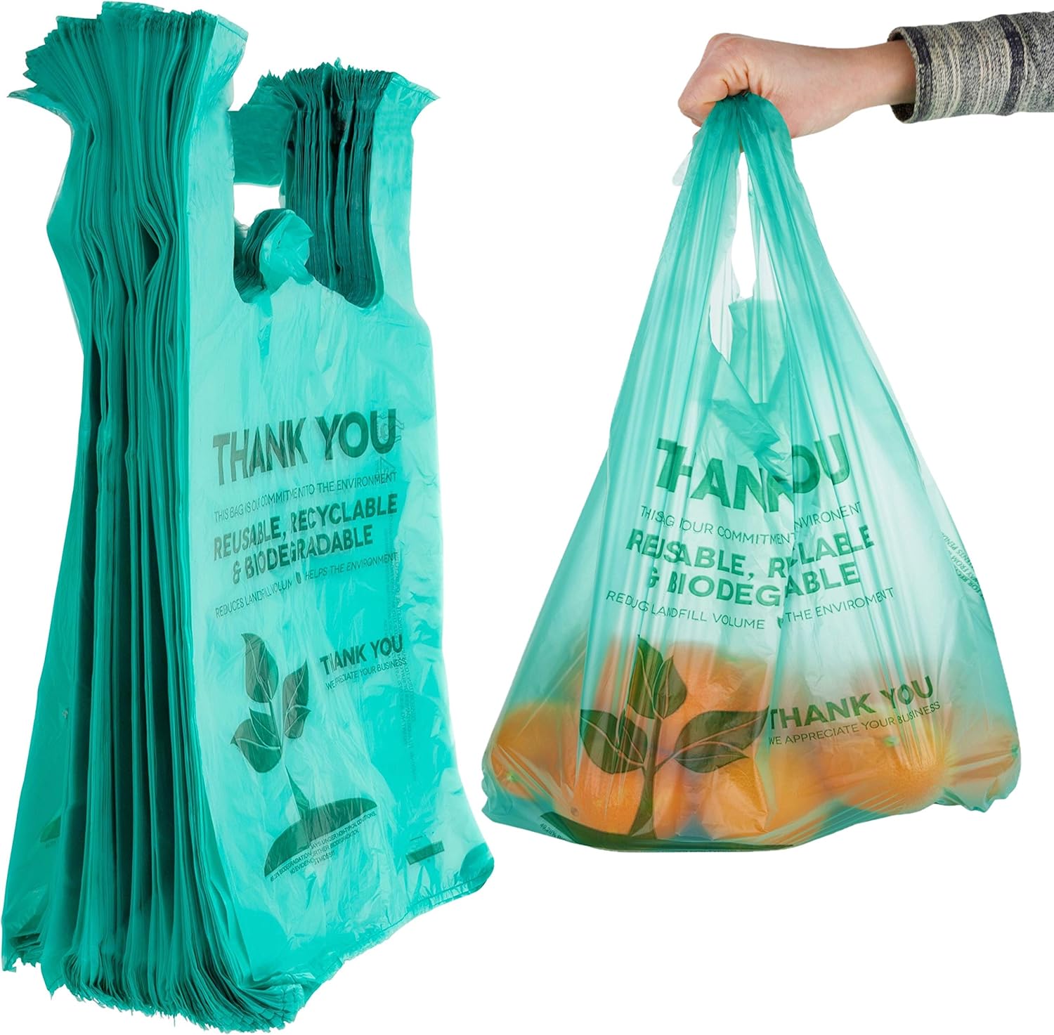 Eco Grocery Bags Disposable T-Shirt Thank You Bags for Shopping