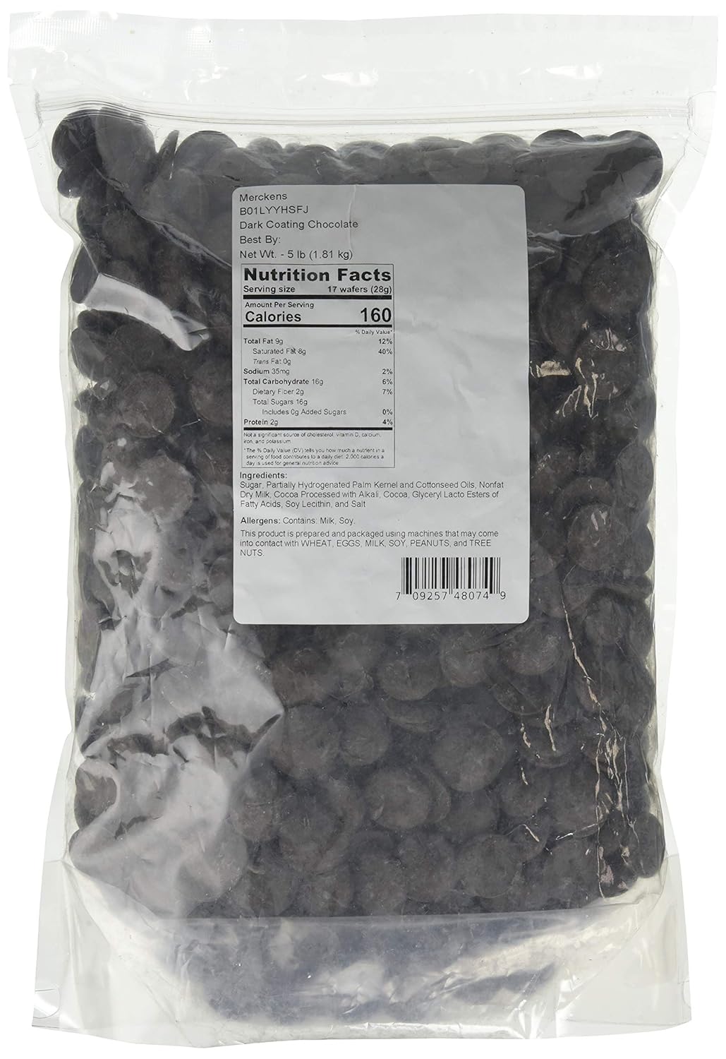 Merckens Coating Melting Wafers Dark Chocolate for Candy Making