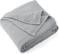 Cotton Muslin King Throw Blanket 108in x 90in Grey - 4-Layer