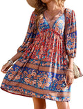 BTFBM Women Casual Spring Summer Dresses V Neck Ruffle Mini