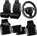 CAR PASS Cow Bling Diamond Car Seat Covers & Floor Mats - Sparkly 7Pc