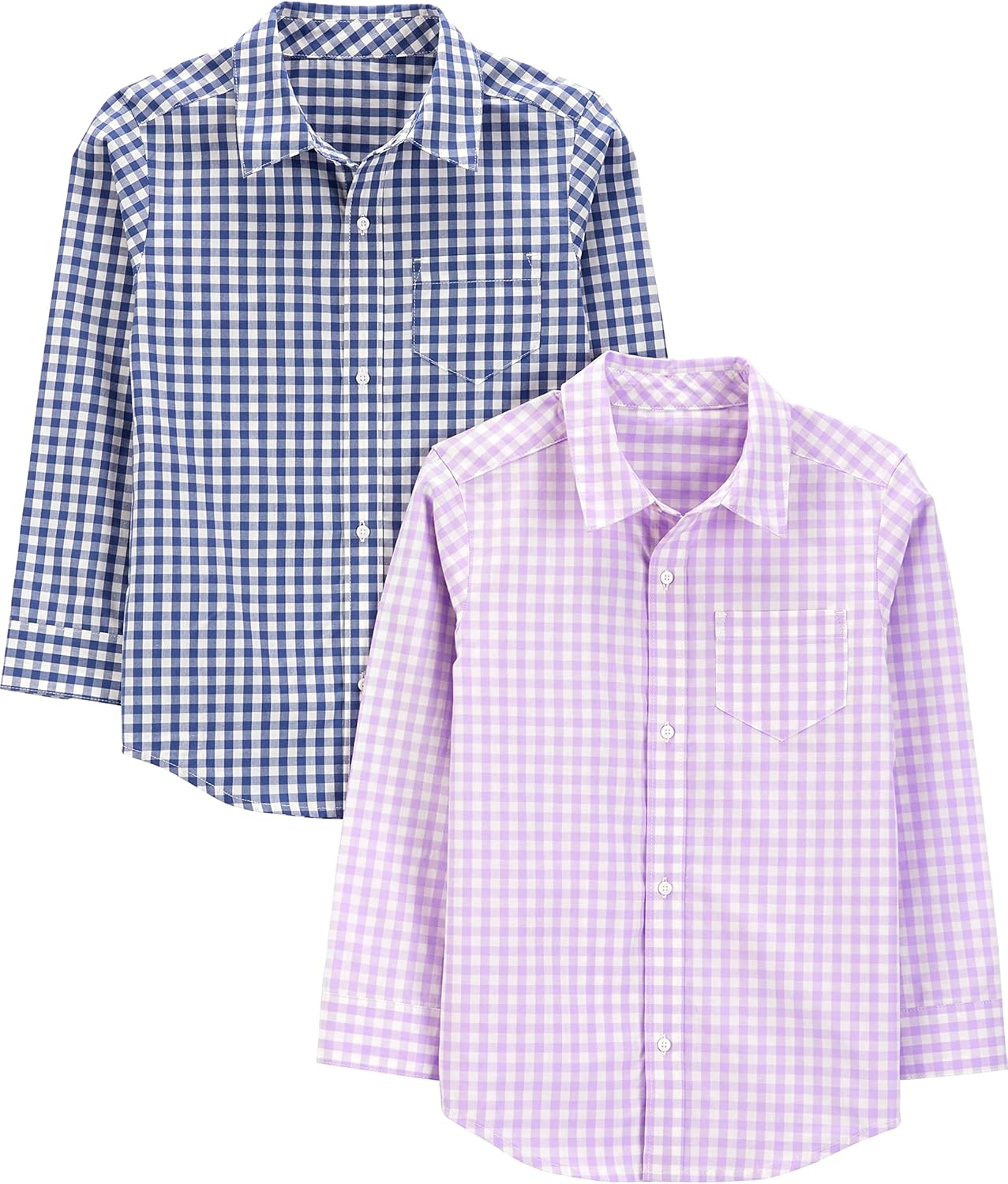 Boys' Long-Sleeve Woven Shirt Pack of 2 for Stylish Outfits